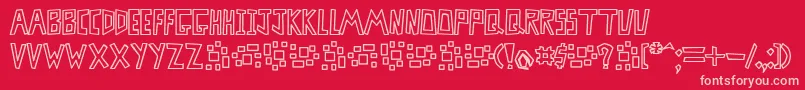 MisterbassHollow Font – Pink Fonts on Red Background
