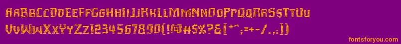 Inhuman Font – Orange Fonts on Purple Background