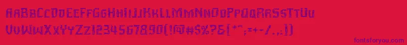 Inhuman Font – Purple Fonts on Red Background