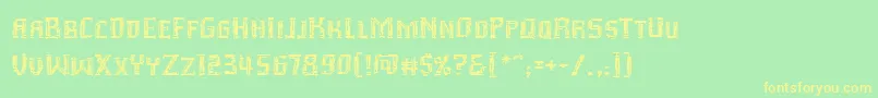 Inhuman Font – Yellow Fonts on Green Background