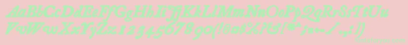 Essays1743BoldItalic Font – Green Fonts on Pink Background