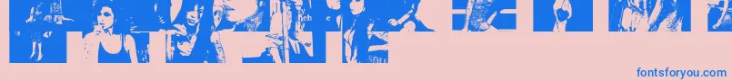 Amybats2 Font – Blue Fonts on Pink Background