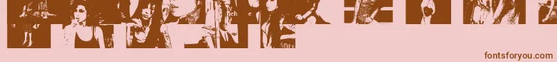 Amybats2 Font – Brown Fonts on Pink Background