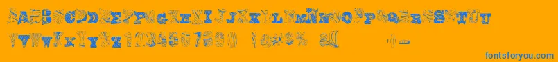 Comiceoodwork Font – Blue Fonts on Orange Background