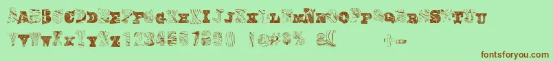 Comiceoodwork Font – Brown Fonts on Green Background