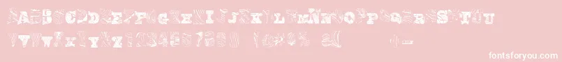 Comiceoodwork-Schriftart – Weiße Schriften auf rosa Hintergrund