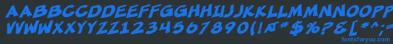 SfMincedMeatBoldOblique Font – Blue Fonts on Black Background