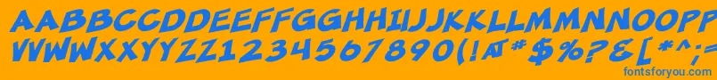 SfMincedMeatBoldOblique Font – Blue Fonts on Orange Background