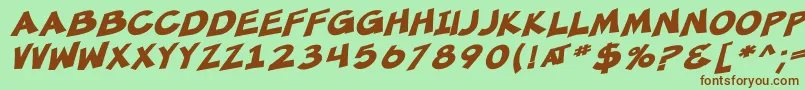 SfMincedMeatBoldOblique Font – Brown Fonts on Green Background