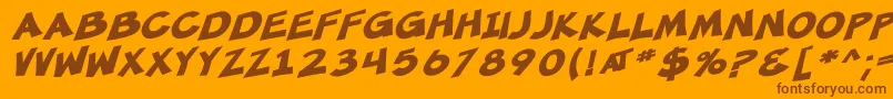 SfMincedMeatBoldOblique Font – Brown Fonts on Orange Background