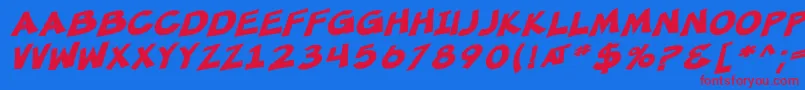 SfMincedMeatBoldOblique Font – Red Fonts on Blue Background