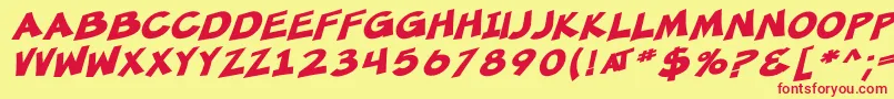 SfMincedMeatBoldOblique Font – Red Fonts on Yellow Background