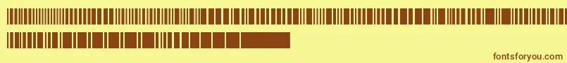 フォントBarkode – 茶色の文字が黄色の背景にあります。
