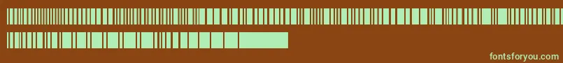 フォントBarkode – 緑色の文字が茶色の背景にあります。