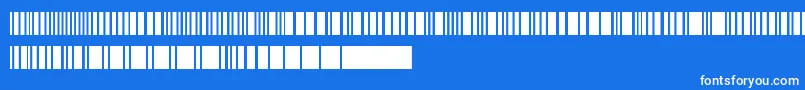 Barkode-Schriftart – Weiße Schriften auf blauem Hintergrund