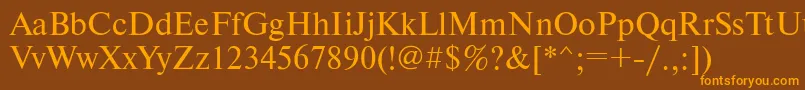 Newtonbtt Font – Orange Fonts on Brown Background