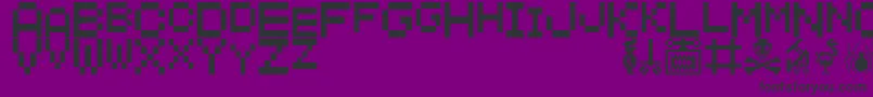 Шрифт ManicMiner – чёрные шрифты на фиолетовом фоне