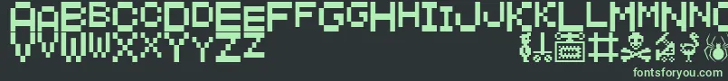 ManicMiner Font – Green Fonts on Black Background