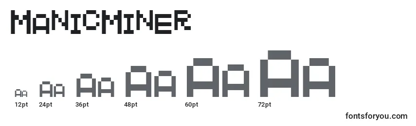 Размеры шрифта ManicMiner