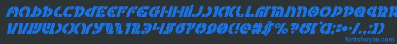 Questloksuperital Font – Blue Fonts on Black Background