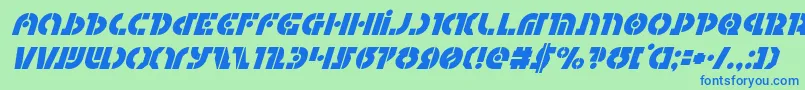 Questloksuperital Font – Blue Fonts on Green Background