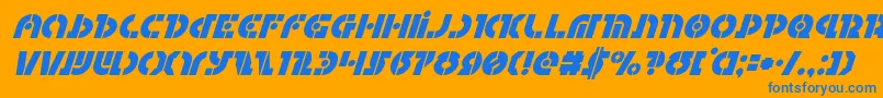 Questloksuperital Font – Blue Fonts on Orange Background