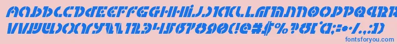Questloksuperital Font – Blue Fonts on Pink Background