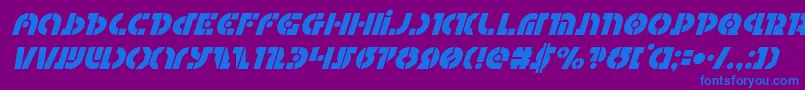 Questloksuperital Font – Blue Fonts on Purple Background