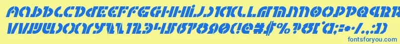 Questloksuperital Font – Blue Fonts on Yellow Background