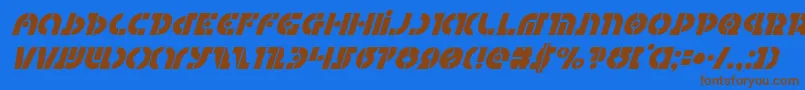 Questloksuperital Font – Brown Fonts on Blue Background