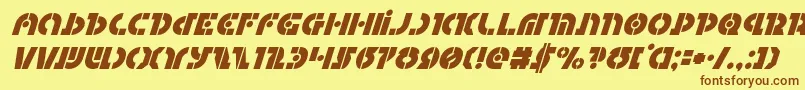Questloksuperital Font – Brown Fonts on Yellow Background