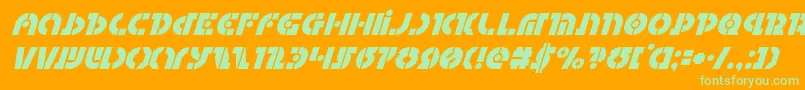 Questloksuperital Font – Green Fonts on Orange Background