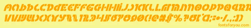 Questloksuperital Font – Orange Fonts on Yellow Background
