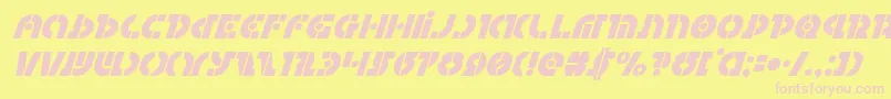 Questloksuperital Font – Pink Fonts on Yellow Background