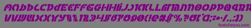 フォントQuestloksuperital – 紫色のフォント、灰色の背景