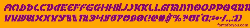 フォントQuestloksuperital – オレンジの背景に紫のフォント