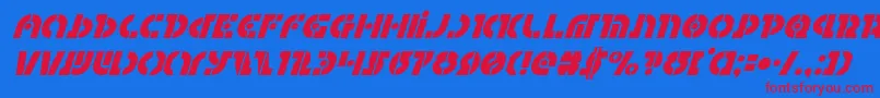 Questloksuperital Font – Red Fonts on Blue Background