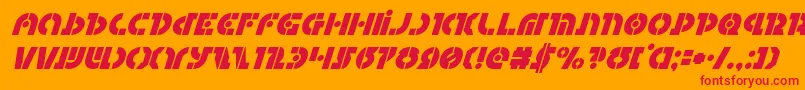 フォントQuestloksuperital – オレンジの背景に赤い文字