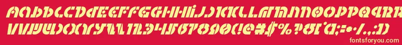 Questloksuperital Font – Yellow Fonts on Red Background