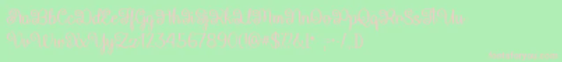 QueenXylophiaOtf Font – Pink Fonts on Green Background