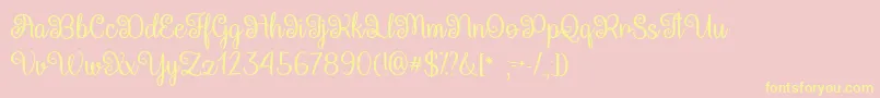 QueenXylophiaOtf Font – Yellow Fonts on Pink Background