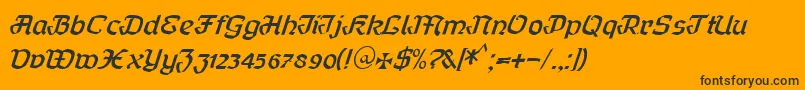 Curfract51Db Font – Black Fonts on Orange Background