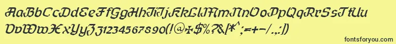 Curfract51Db Font – Black Fonts on Yellow Background