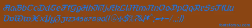 Шрифт Curfract51Db – синие шрифты на коричневом фоне