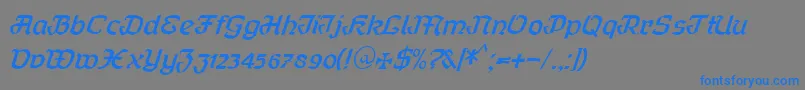 Curfract51Db Font – Blue Fonts on Gray Background