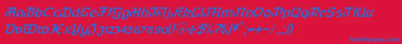 Шрифт Curfract51Db – синие шрифты на красном фоне