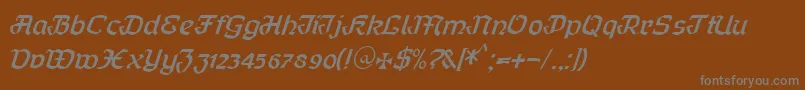 Curfract51Db Font – Gray Fonts on Brown Background
