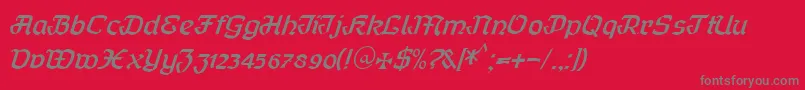 fuente Curfract51Db – Fuentes Grises Sobre Fondo Rojo