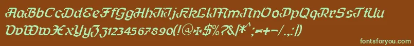 Curfract51Db Font – Green Fonts on Brown Background