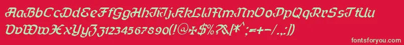 Curfract51Db Font – Green Fonts on Red Background